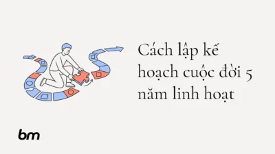 Minh họa cho Cách lập kế hoạch cuộc đời 5 năm linh hoạt: Một người dùng tay xoay một mảnh ghép trên lộ trình gồm các cột mốc rời nhau, gợi việc liên tục điều chỉnh hướng đi thay vì cố định tương lai.