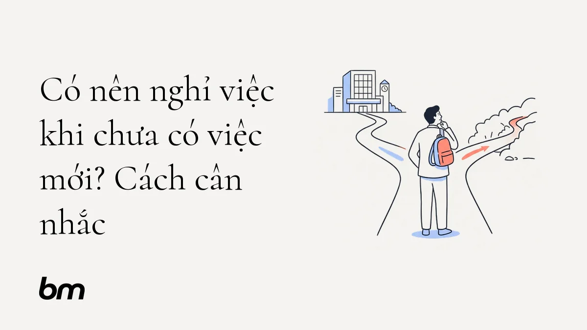 Minh họa cho Có nên nghỉ việc khi chưa có việc mới? Cách cân nhắc: Một người đứng trước ngã rẽ, cân nhắc giữa lối rời khỏi nơi làm việc và con đường dự phòng còn bỏ ngỏ.