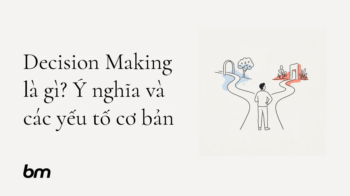 Minh họa cho Decision Making là gì? Ý nghĩa và các yếu tố cơ bản: Một người đứng trước hai lối đi đơn giản, cân nhắc hướng mình sẽ chọn.