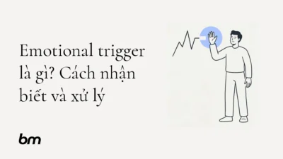 Minh họa cho Emotional trigger là gì? Cách nhận biết và xử lý: Một người giơ bàn tay trước một đường gấp khúc đang hướng tới mình. Đường gấp khúc dừng cách bàn tay một khoảng trắng rõ rệt, tượng trưng cho khoảng dừng giữa tác nhân và phản ứng. Minh họa nét đen trên nền trung tính, một hình tròn xanh nhạt sau bàn tay; không có chữ trong cảnh.