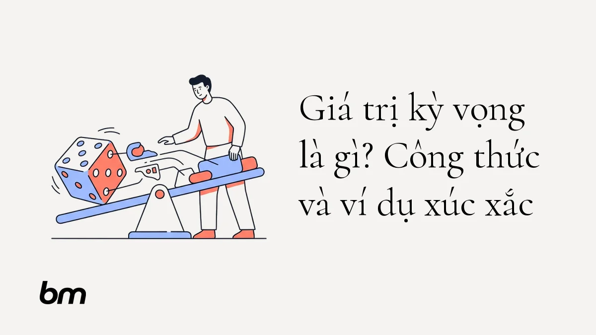 Minh họa cho Giá trị kỳ vọng là gì? Công thức và ví dụ xúc xắc: Một con xúc xắc đang lăn về phía một cân thăng bằng: các mặt số khác nhau cùng góp trọng lượng vào điểm cân bằng, gợi hình ảnh mức trung bình có trọng số.