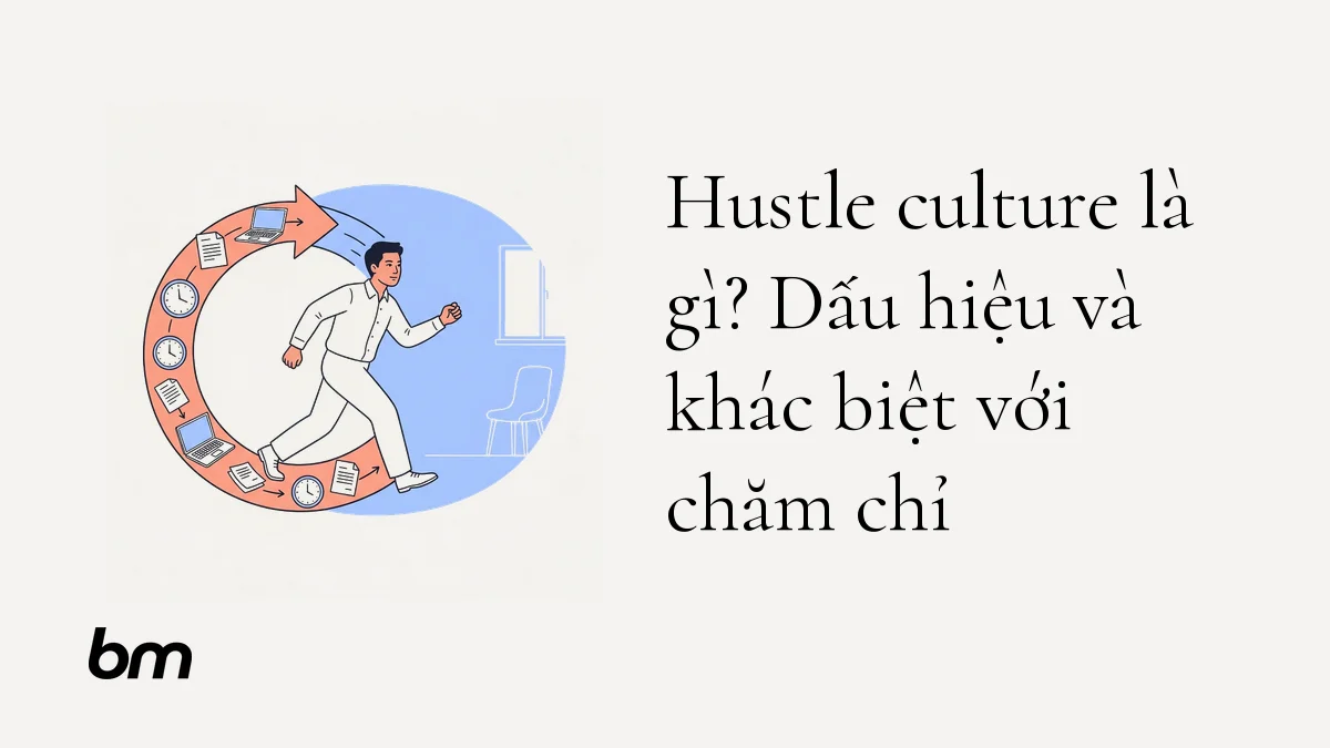Minh họa cho Hustle culture là gì? Dấu hiệu và khác biệt với chăm chỉ: Một người bước ra khỏi vòng tròn công việc lặp lại, hướng về khoảng trống nghỉ ngơi.