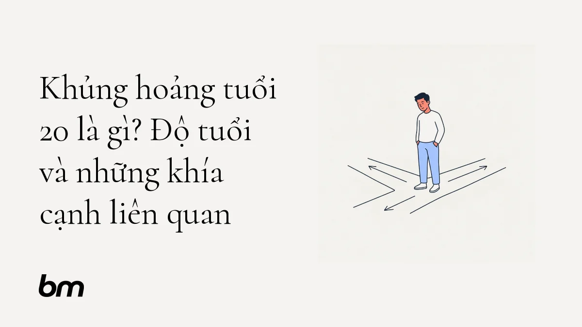 Minh họa cho Khủng hoảng tuổi 20 là gì? Độ tuổi và những khía cạnh liên quan: Một người trẻ đứng trước ngã rẽ đơn giản, nhìn vào hai hướng đi như đang cân nhắc con đường mình muốn chọn.