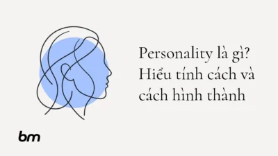Minh họa cho Personality là gì? Hiểu tính cách và cách hình thành: Một chân dung nghiêng được tạo từ ba nét đen mềm đan xen, còn để hở ở vài điểm như đang thành hình. Ba nét tượng trưng cho suy nghĩ, cảm xúc và hành vi; đường viền chưa khép kín gợi khả năng thay đổi thay vì một bản sắc bị đóng khung. Một hình tròn xanh nhạt nằm sau chân dung trên nền trung tính. Minh họa ở bên trái, không có chữ hay nhãn.