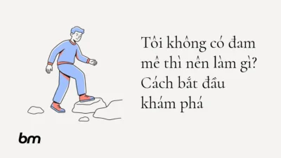 Minh họa cho Tôi không có đam mê thì nên làm gì? Cách bắt đầu khám phá: Một người thử đặt chân lên viên đá đầu tiên trên con đường chưa định hình, gợi ý rằng hướng đi được khám phá bằng từng bước nhỏ.