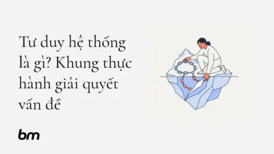 Minh họa cho Tư duy hệ thống là gì? Khung thực hành giải quyết vấn đề: Một người lần theo vòng dây khép kín giữa các mắt xích công việc, rồi phát hiện một lớp nguyên nhân nằm dưới mặt cắt tảng băng.