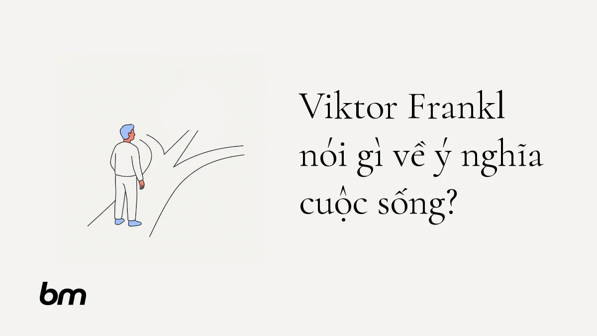 Minh họa cho Viktor Frankl nói gì về ý nghĩa cuộc sống?: Một người đứng trước ba lối đi tối giản cùng hướng về một vòng tròn sáng, biểu đạt hành trình tự khám phá ý nghĩa mà không áp đặt một câu trả lời duy nhất.